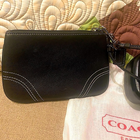 Coach Black Wristlet, Matching Coach Eyeglass Case, & Small Coach Dustbag (EUC) - Picture 10 of 14
